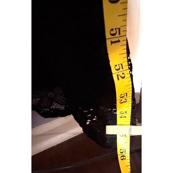 Ellen Weaver Black Overlay Lace Maxi Dress On/Off Shoulder Medium Elegant Gown - Picture 9 of 10